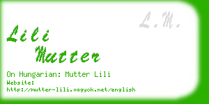 lili mutter business card